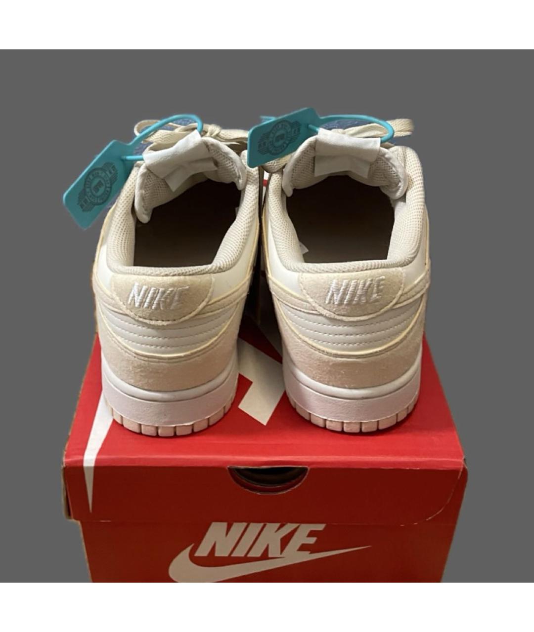 NIKE Бежевые низкие кроссовки / кеды из искусственной кожи, фото 4