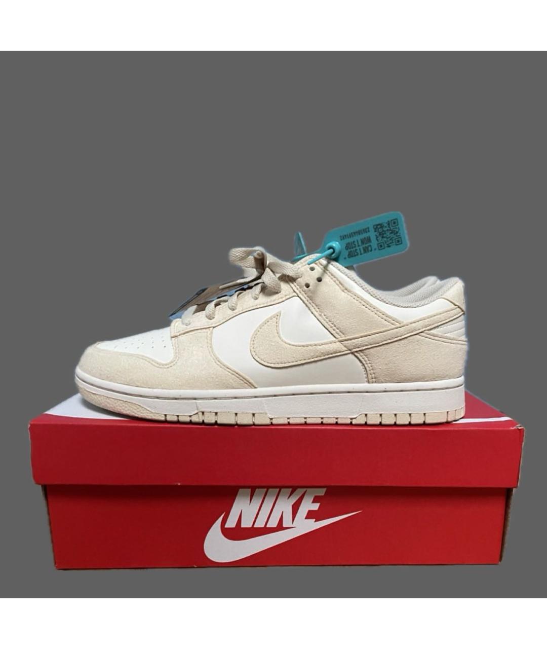 NIKE Бежевые низкие кроссовки / кеды из искусственной кожи, фото 7