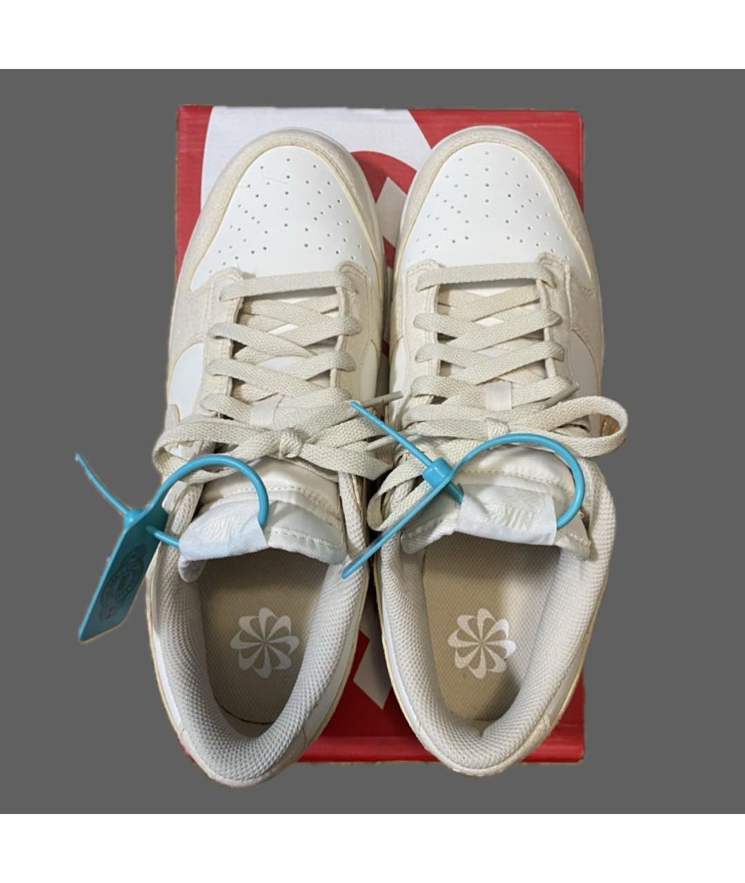 NIKE Бежевые низкие кроссовки / кеды из искусственной кожи, фото 3