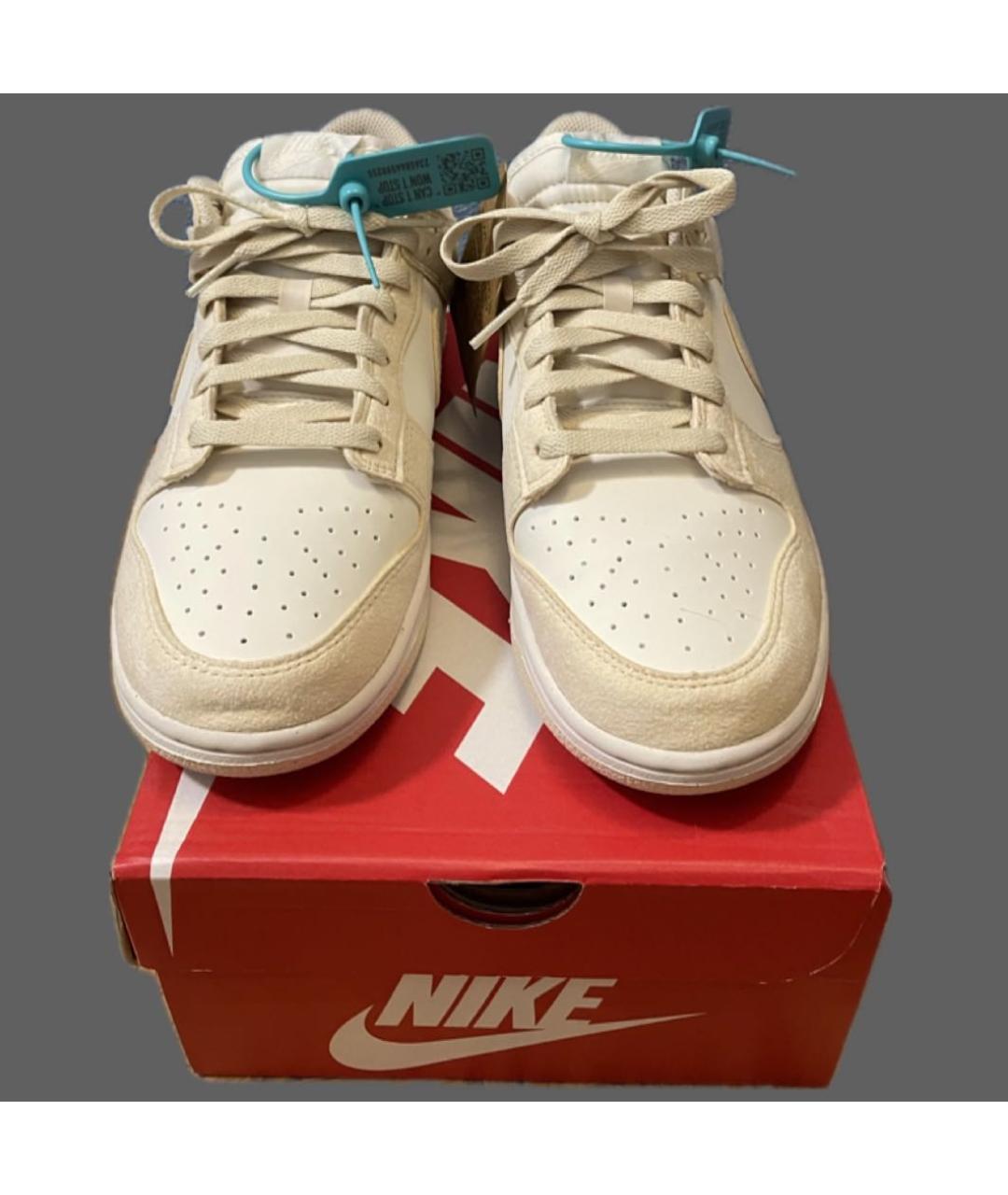 NIKE Бежевые низкие кроссовки / кеды из искусственной кожи, фото 2