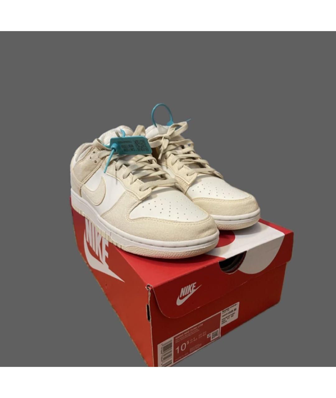 NIKE Бежевые низкие кроссовки / кеды из искусственной кожи, фото 5