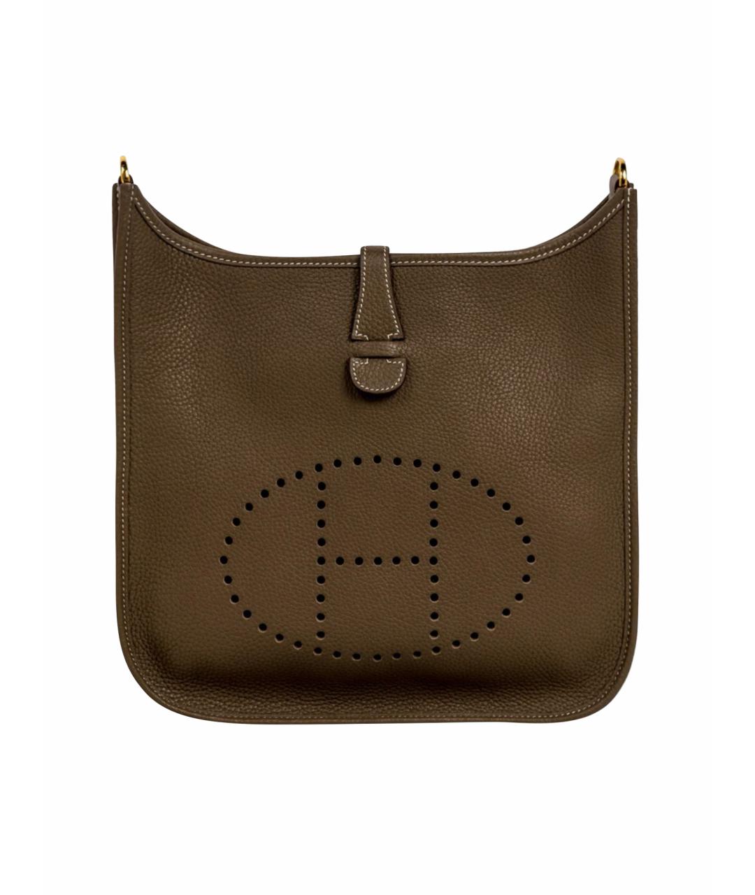 HERMES Бежевая кожаная сумка через плечо, фото 1