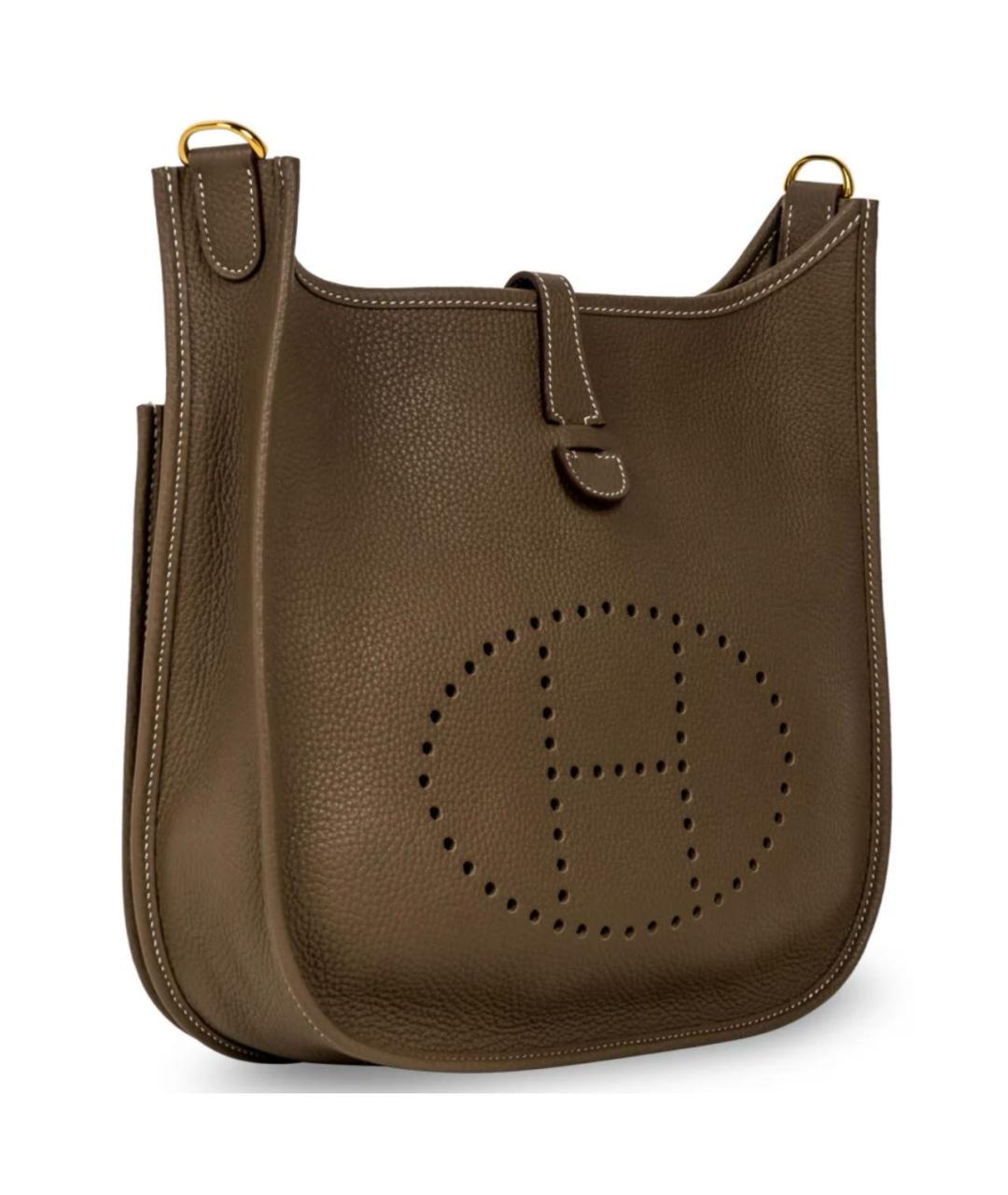 HERMES Бежевая кожаная сумка через плечо, фото 2