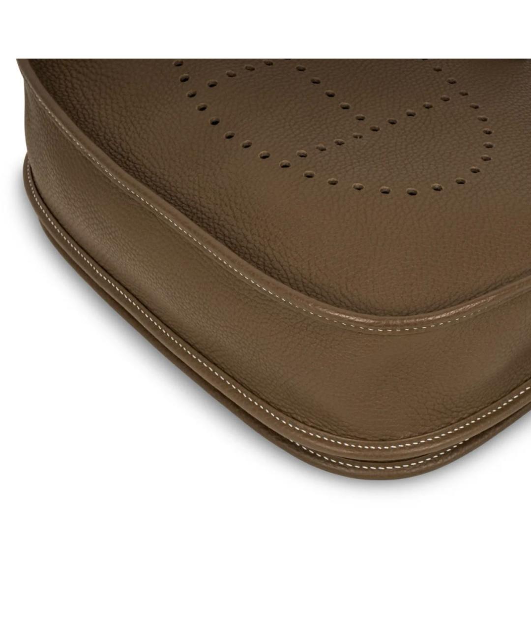 HERMES Бежевая кожаная сумка через плечо, фото 7