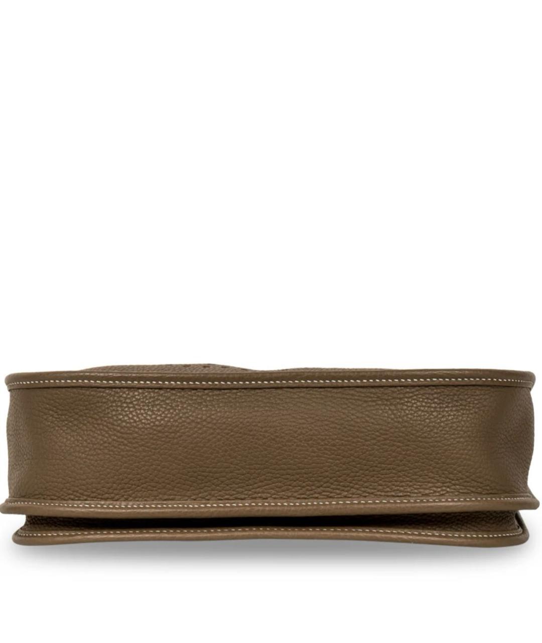 HERMES Бежевая кожаная сумка через плечо, фото 5