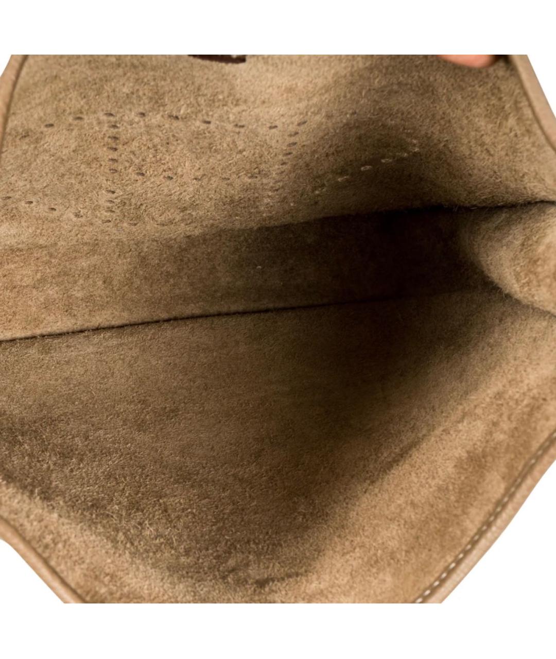 HERMES Бежевая кожаная сумка через плечо, фото 4