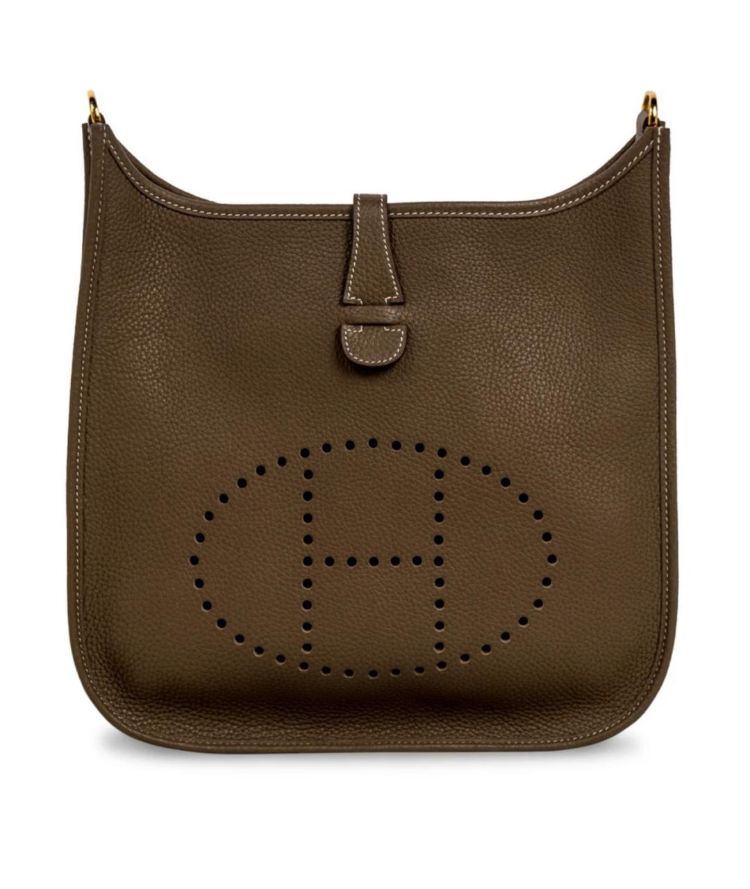 HERMES Бежевая кожаная сумка через плечо, фото 9