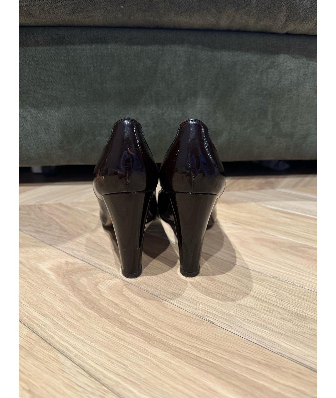 DOLCE&GABBANA Бордовые кожаные туфли, фото 3