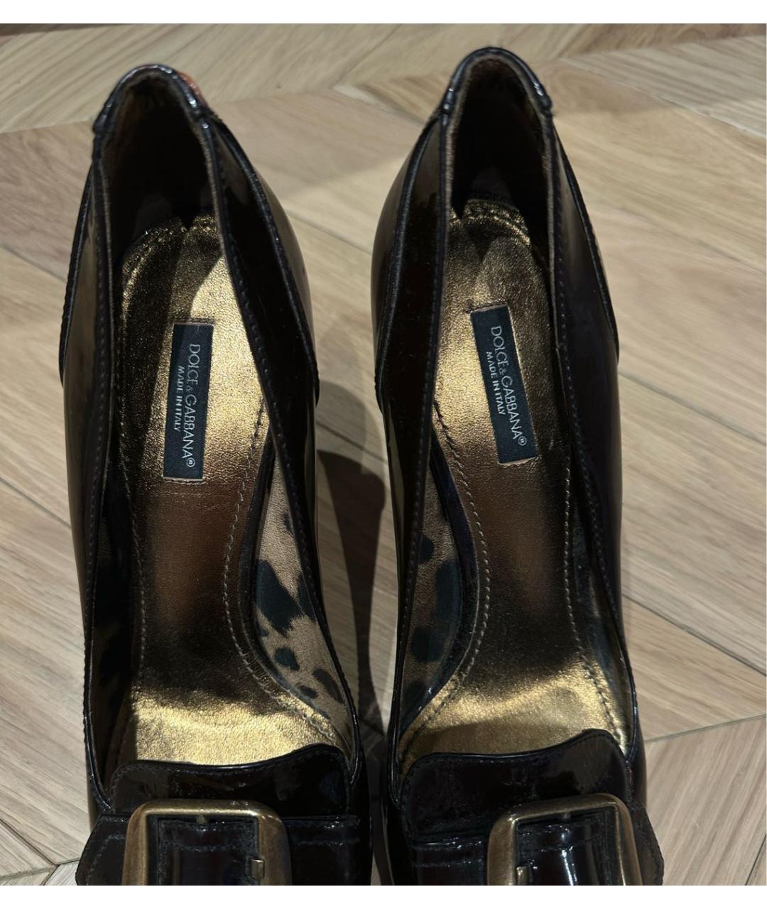 DOLCE&GABBANA Бордовые кожаные туфли, фото 4