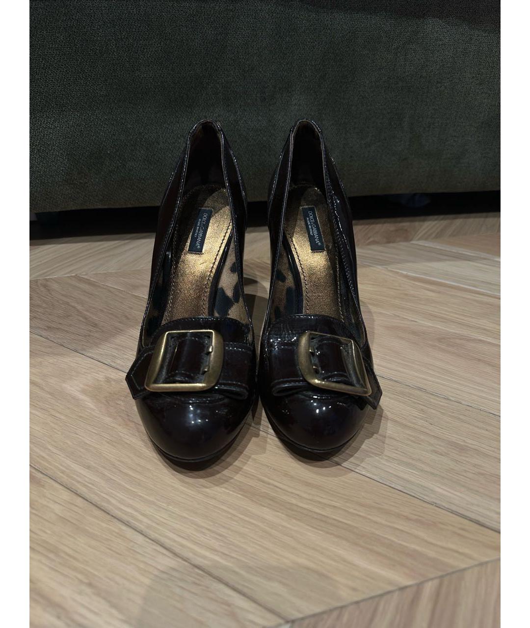 DOLCE&GABBANA Бордовые кожаные туфли, фото 2