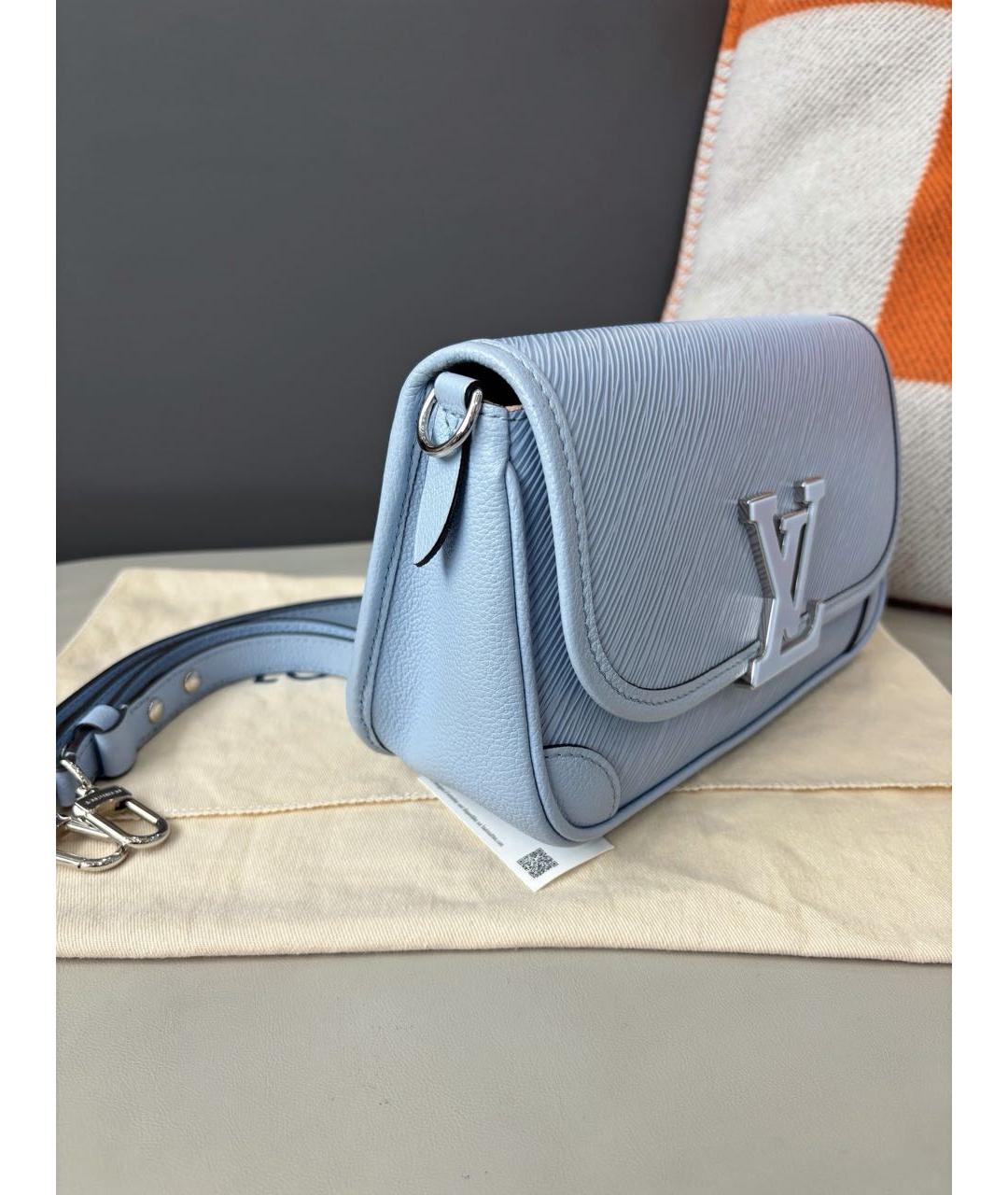 LOUIS VUITTON Голубая кожаная сумка через плечо, фото 3