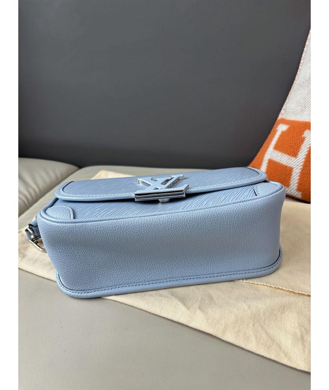 LOUIS VUITTON Голубая кожаная сумка через плечо, фото 5