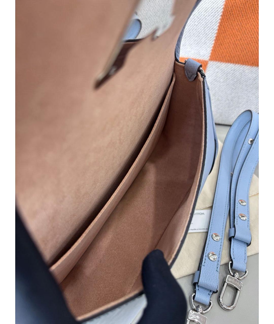 LOUIS VUITTON Голубая кожаная сумка через плечо, фото 7