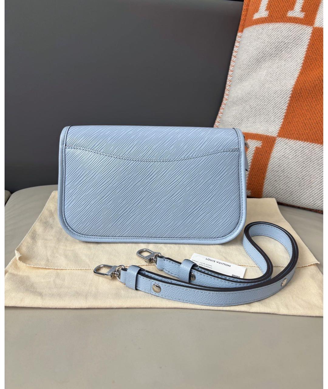 LOUIS VUITTON Голубая кожаная сумка через плечо, фото 4