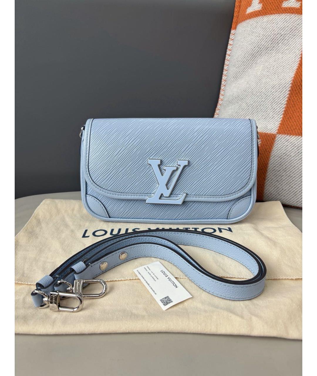 LOUIS VUITTON Голубая кожаная сумка через плечо, фото 2