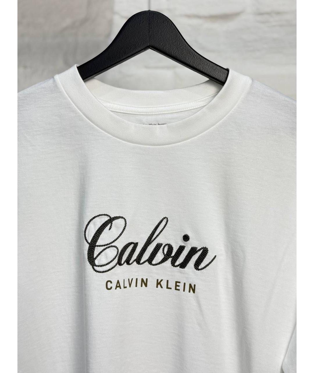 CALVIN KLEIN Белая хлопковая футболка, фото 3