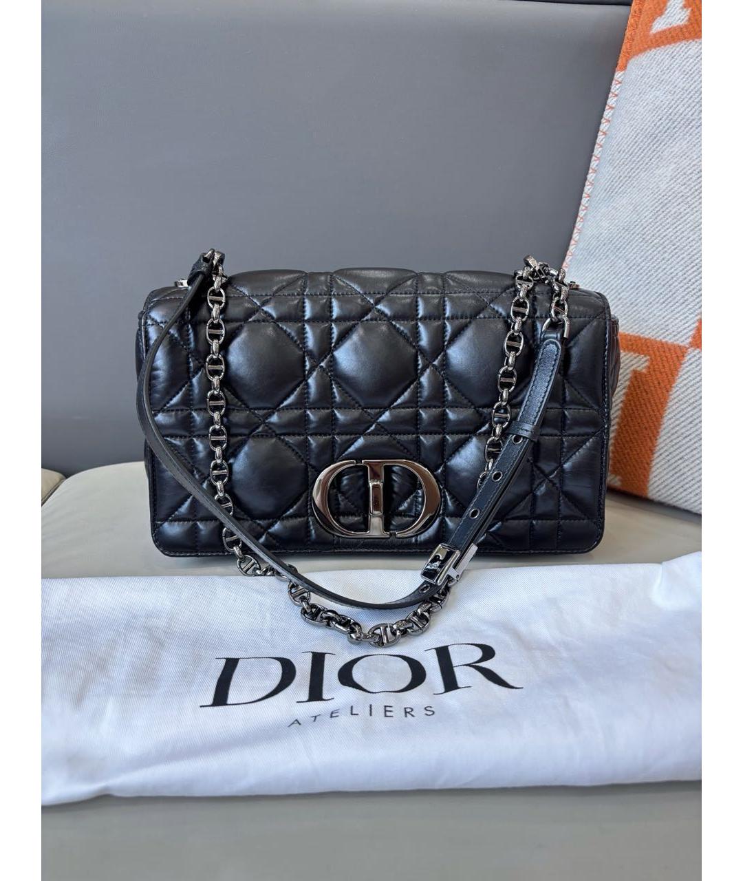 CHRISTIAN DIOR Черная кожаная сумка через плечо, фото 8