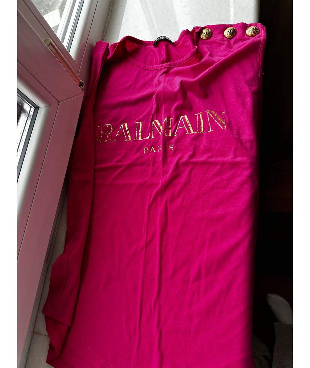 BALMAIN Розовая хлопковая майка, фото 5