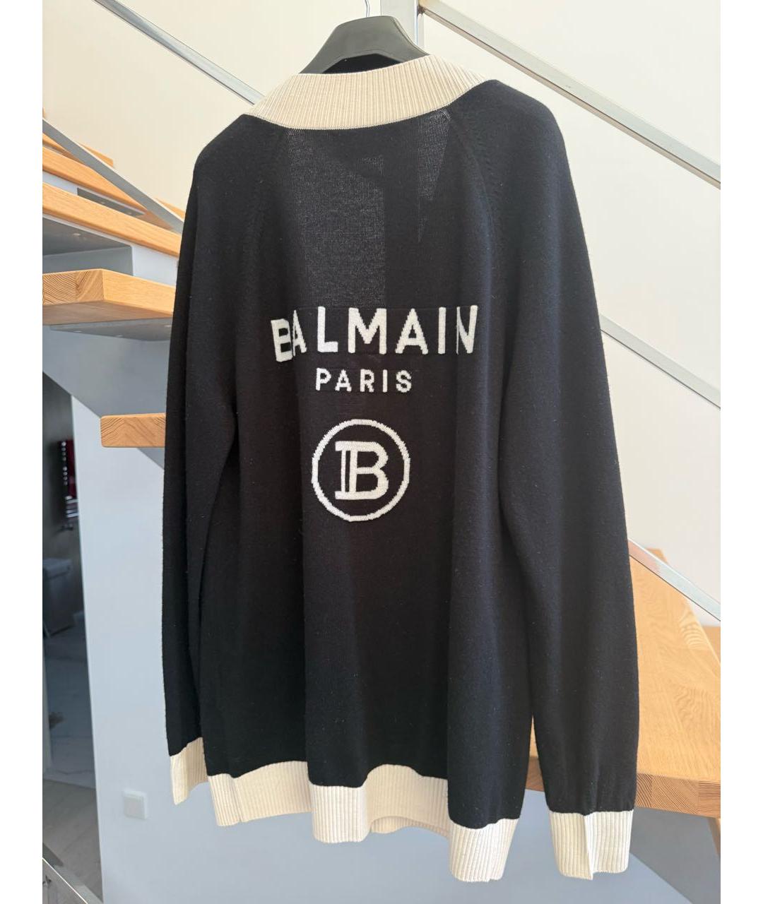 BALMAIN Черный шерстяной кардиган, фото 2