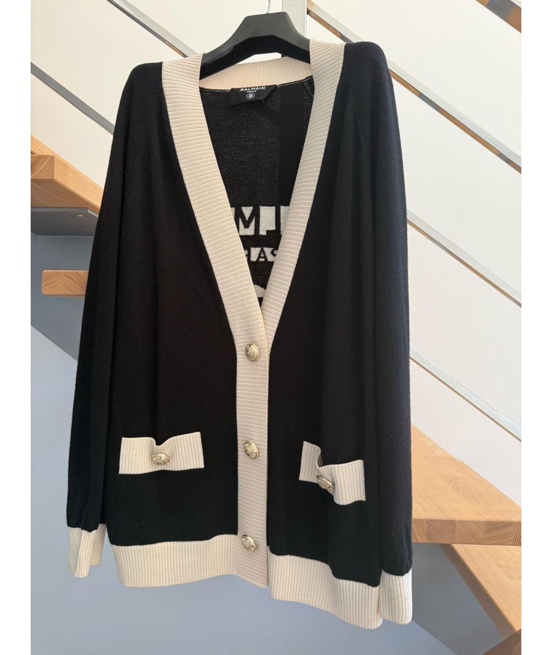 BALMAIN Черный шерстяной кардиган, фото 5
