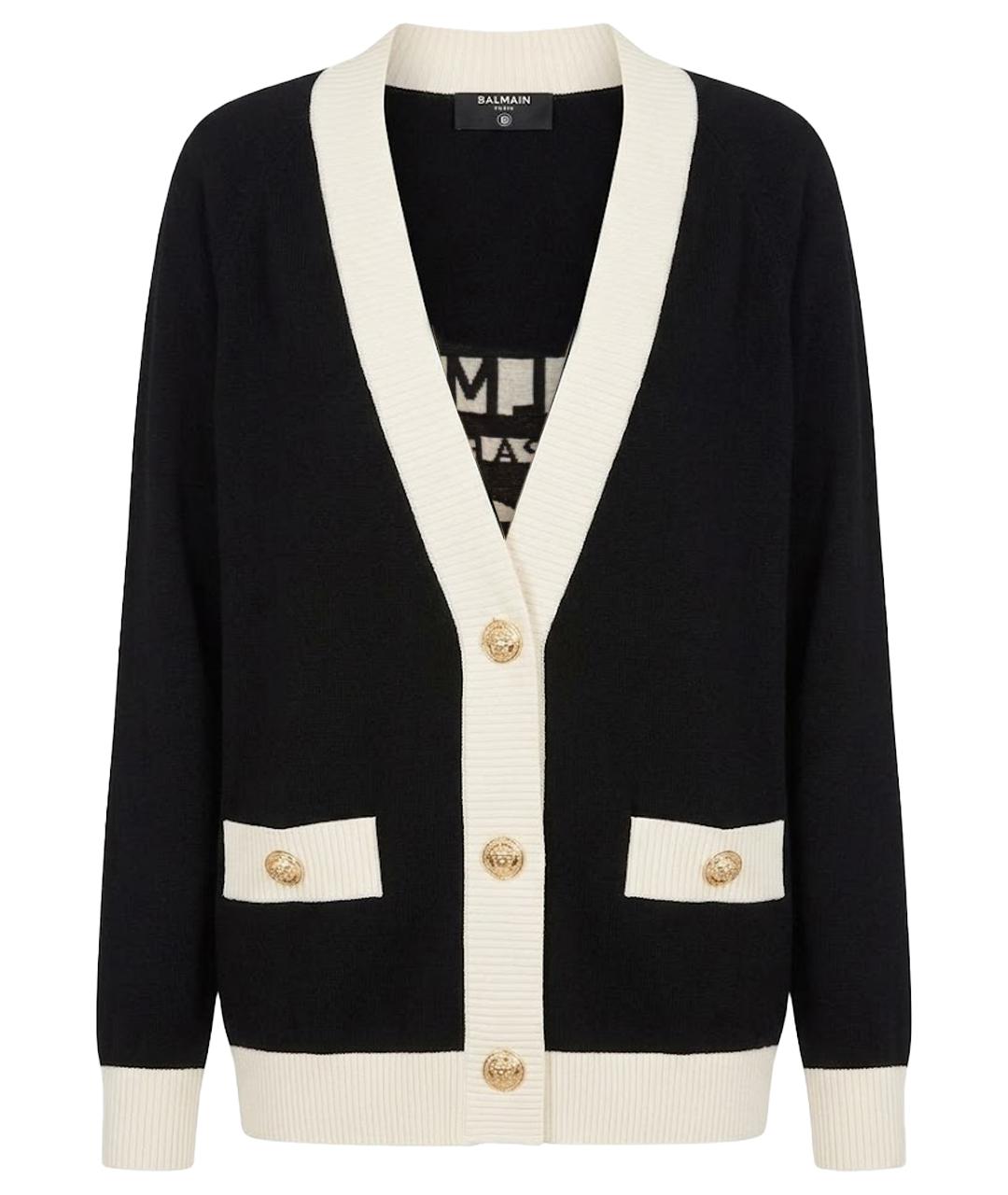 BALMAIN Черный шерстяной кардиган, фото 1