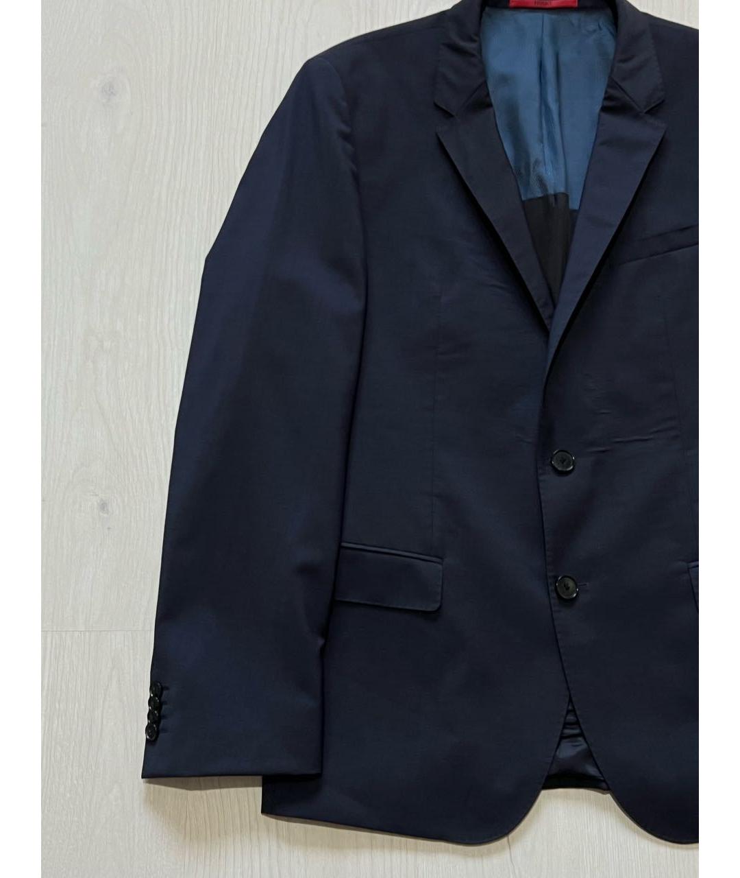 HUGO BOSS Темно-синий шерстяной пиджак, фото 6