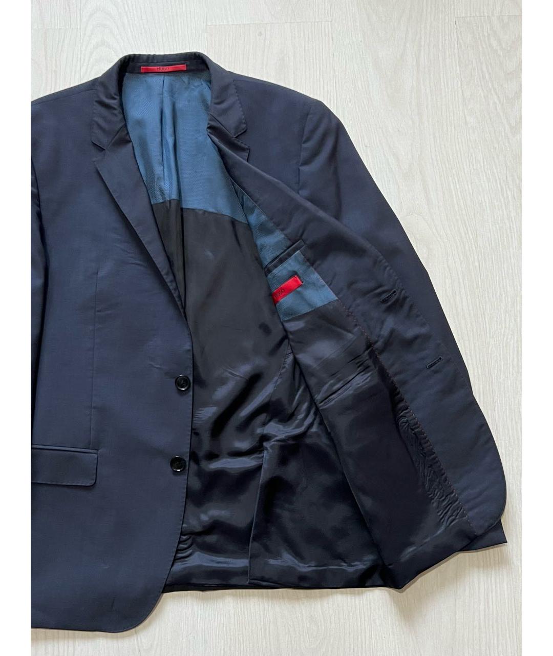 HUGO BOSS Темно-синий шерстяной пиджак, фото 4