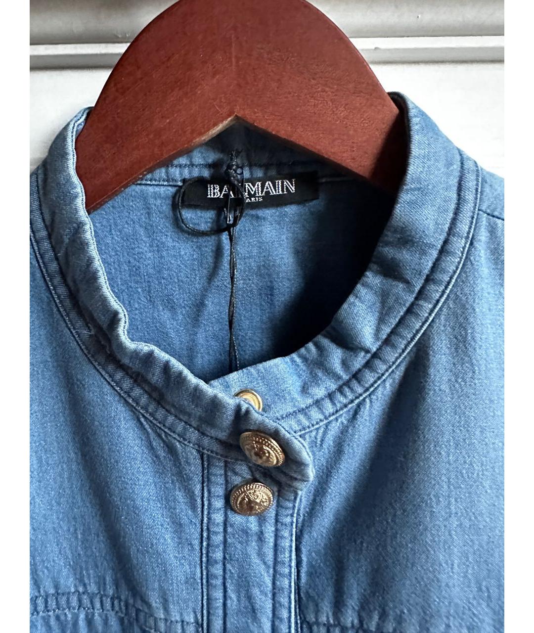 BALMAIN Голубой хлопковый жакет/пиджак, фото 3