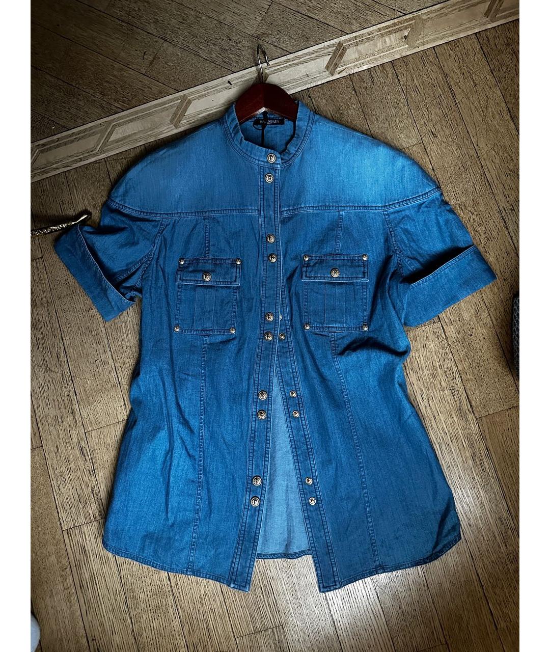 BALMAIN Голубой хлопковый жакет/пиджак, фото 7