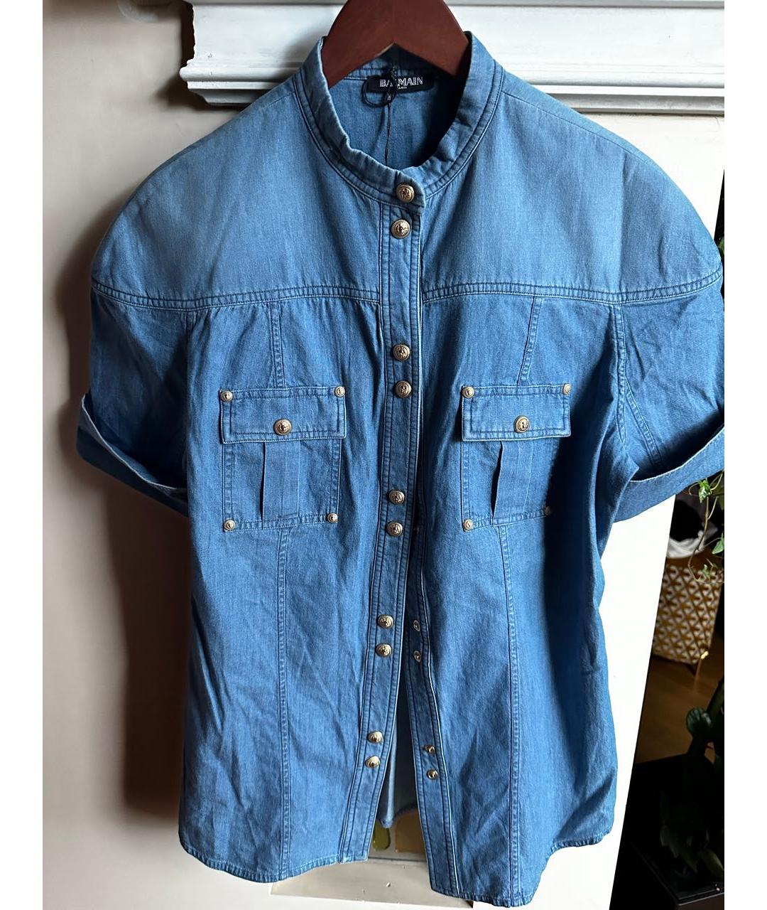 BALMAIN Голубой хлопковый жакет/пиджак, фото 2