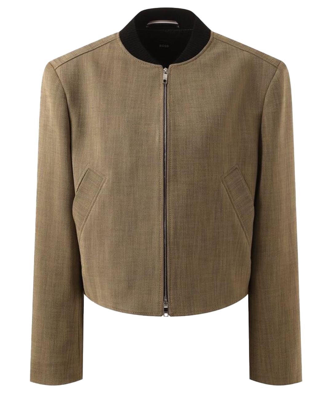 HUGO BOSS Бежевый вискозный жакет/пиджак, фото 1