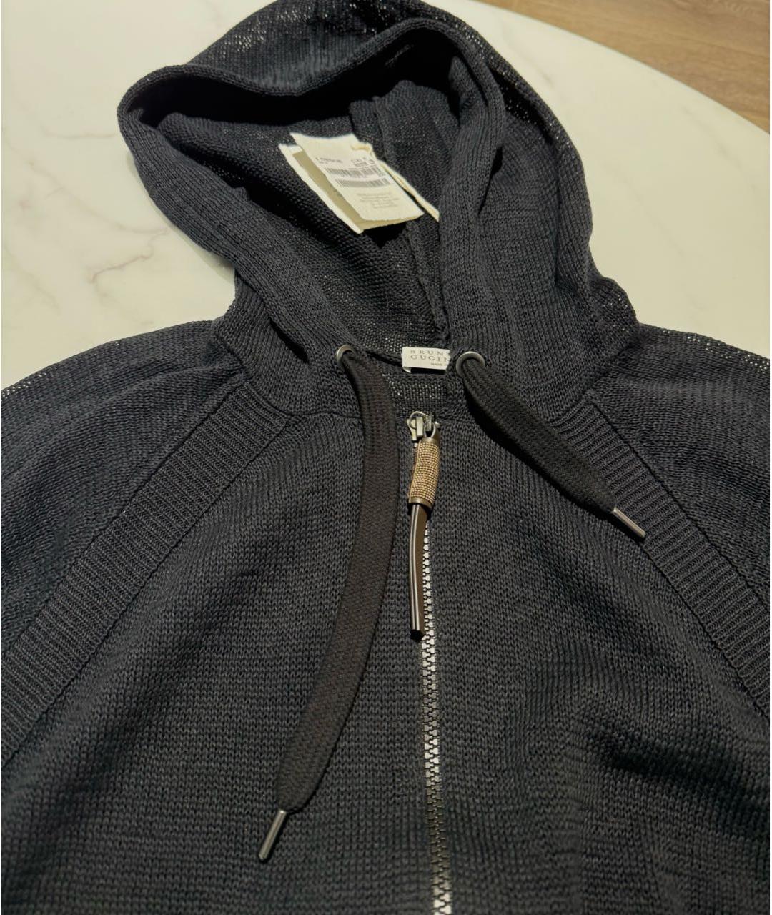 BRUNELLO CUCINELLI Черный хлопковый кардиган, фото 7