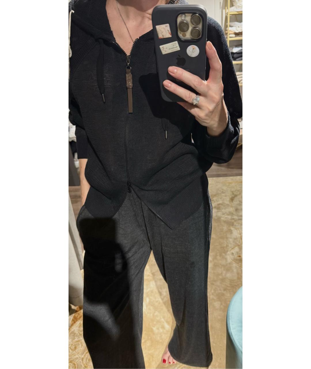 BRUNELLO CUCINELLI Черный хлопковый кардиган, фото 6