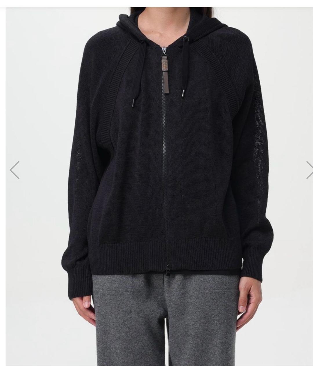 BRUNELLO CUCINELLI Черный хлопковый кардиган, фото 2