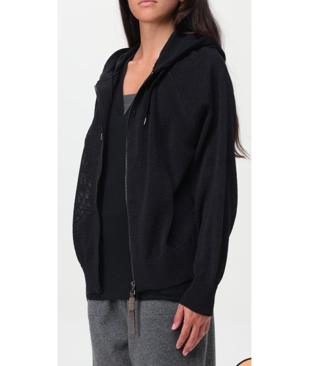 BRUNELLO CUCINELLI Черный хлопковый кардиган, фото 3