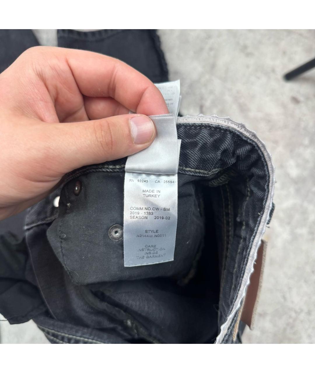 NO. 21 Антрацитовые хлопковые прямые джинсы, фото 8