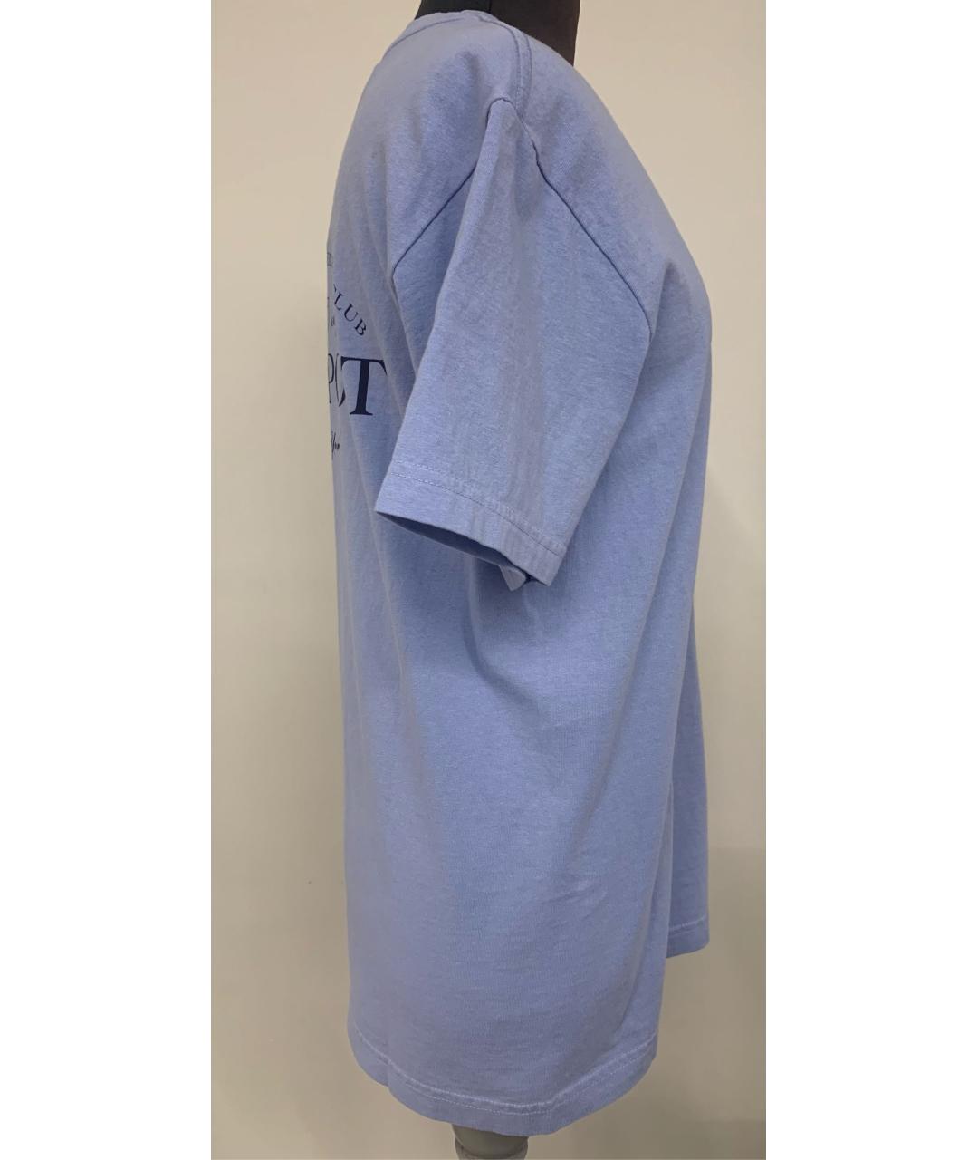 SPORTY AND RICH Голубая хлопковая футболка, фото 4
