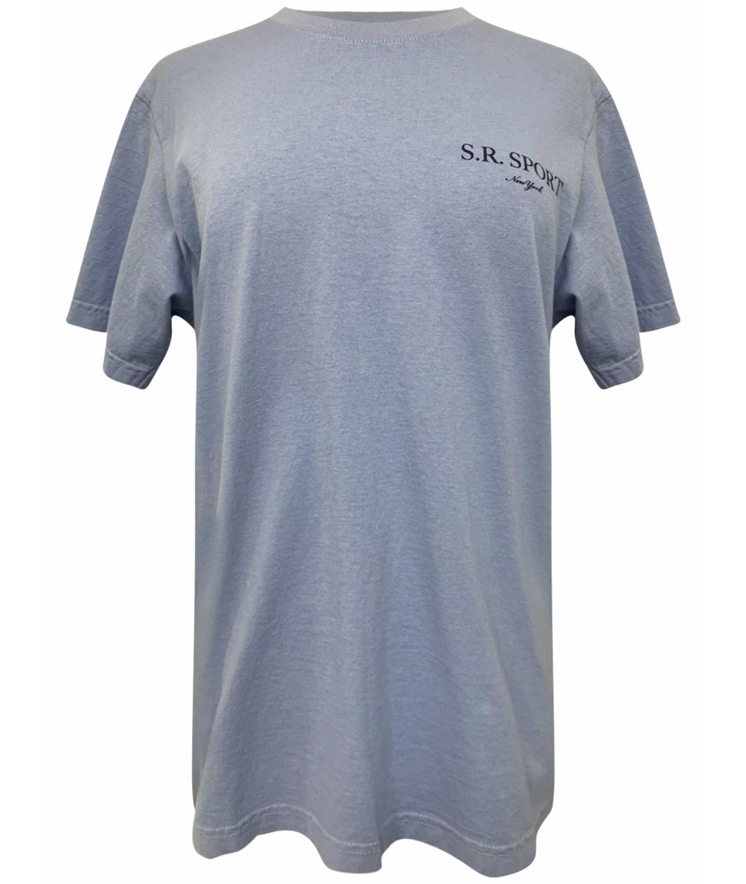 SPORTY AND RICH Голубая хлопковая футболка, фото 1