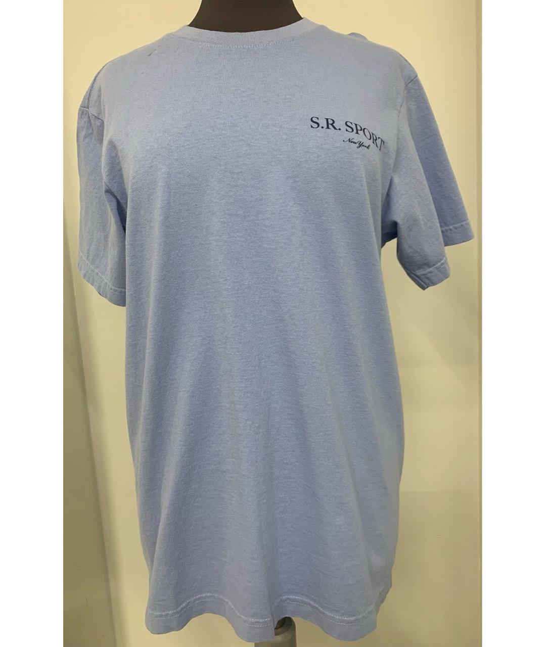 SPORTY AND RICH Голубая хлопковая футболка, фото 8