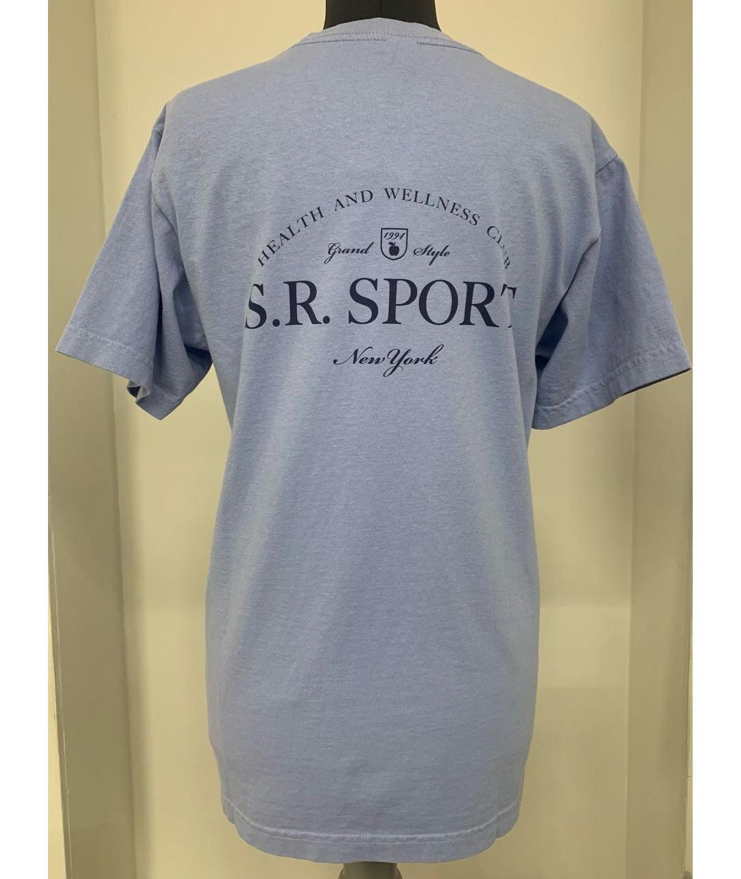 SPORTY AND RICH Голубая хлопковая футболка, фото 3