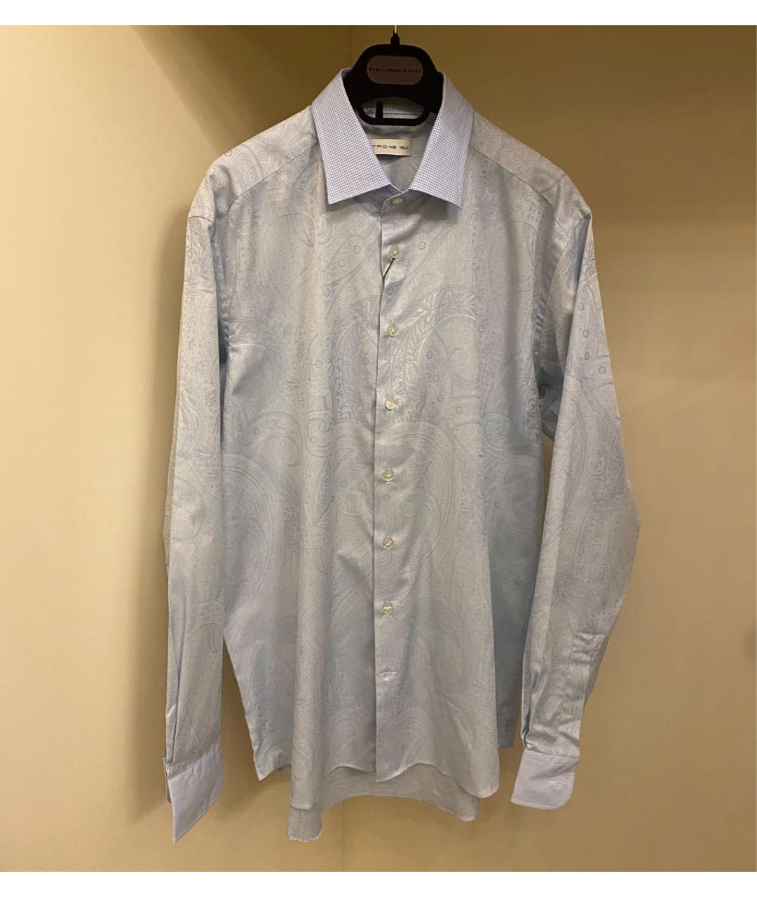 ETRO Голубая хлопковая классическая рубашка, фото 5