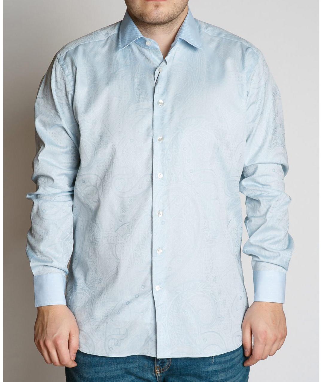 ETRO Голубая хлопковая классическая рубашка, фото 2