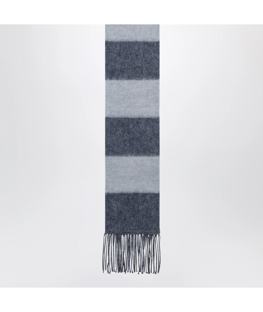 MIU MIU Синий шерстяной шарф, фото 2