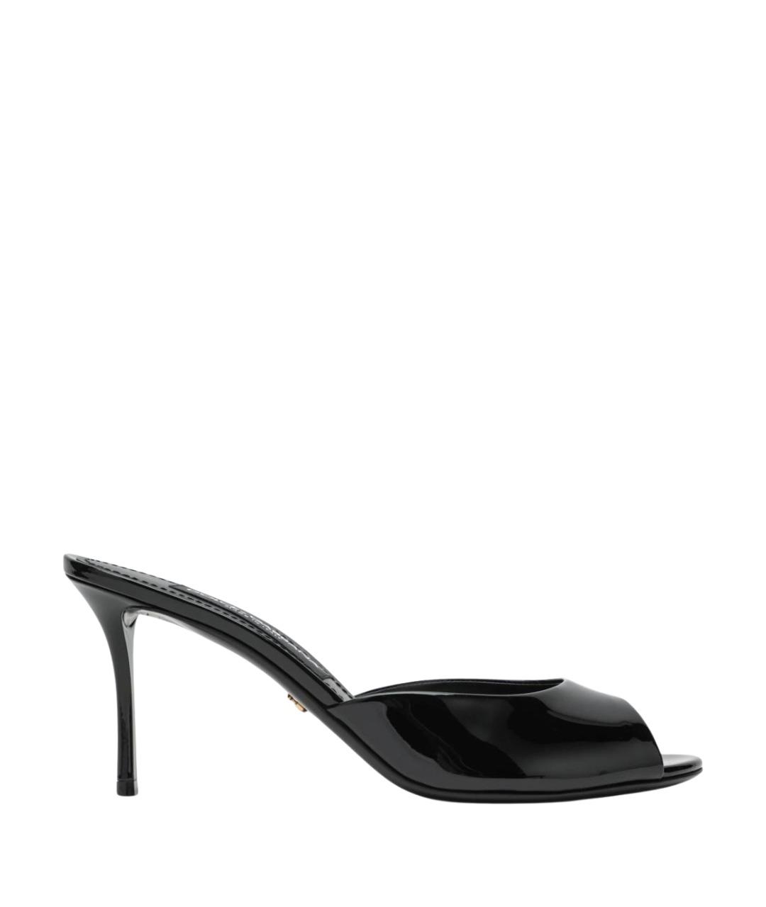 DOLCE&GABBANA Черные мюли из лакированной кожи, фото 1