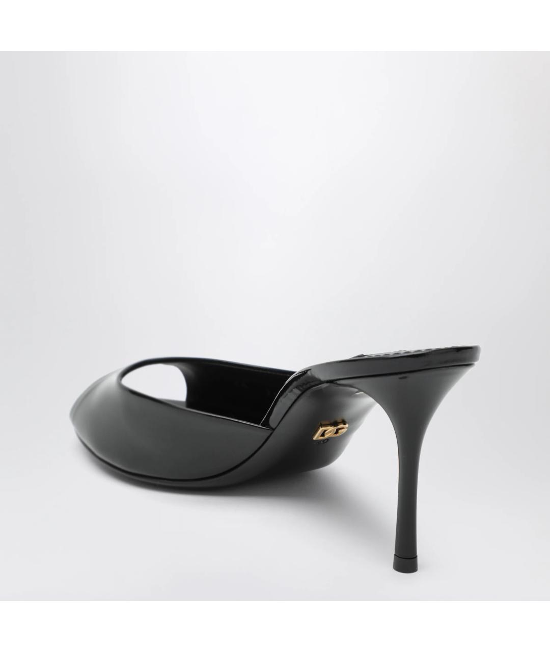 DOLCE&GABBANA Черные мюли из лакированной кожи, фото 2