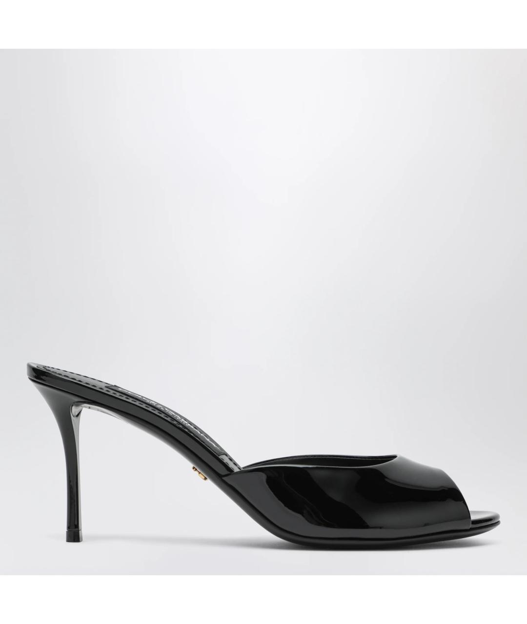 DOLCE&GABBANA Черные мюли из лакированной кожи, фото 3