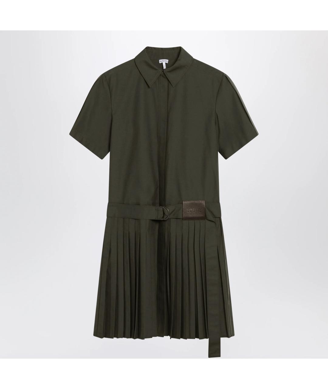 LOEWE Зеленые хлопковое повседневное платье, фото 3