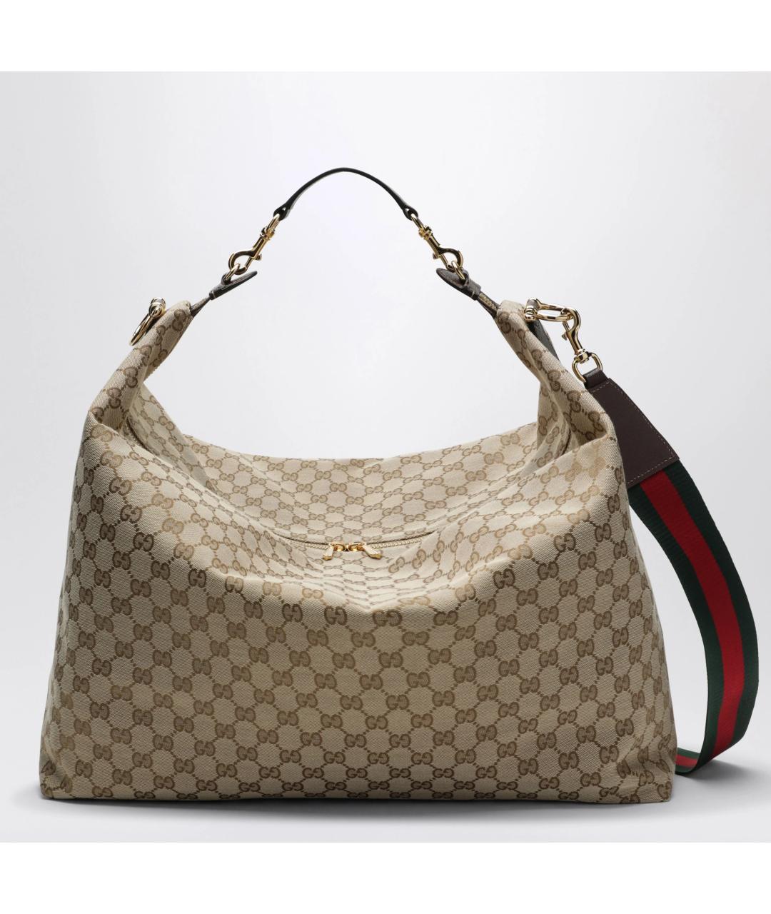 GUCCI Бежевая жаккардовая сумка через плечо, фото 3