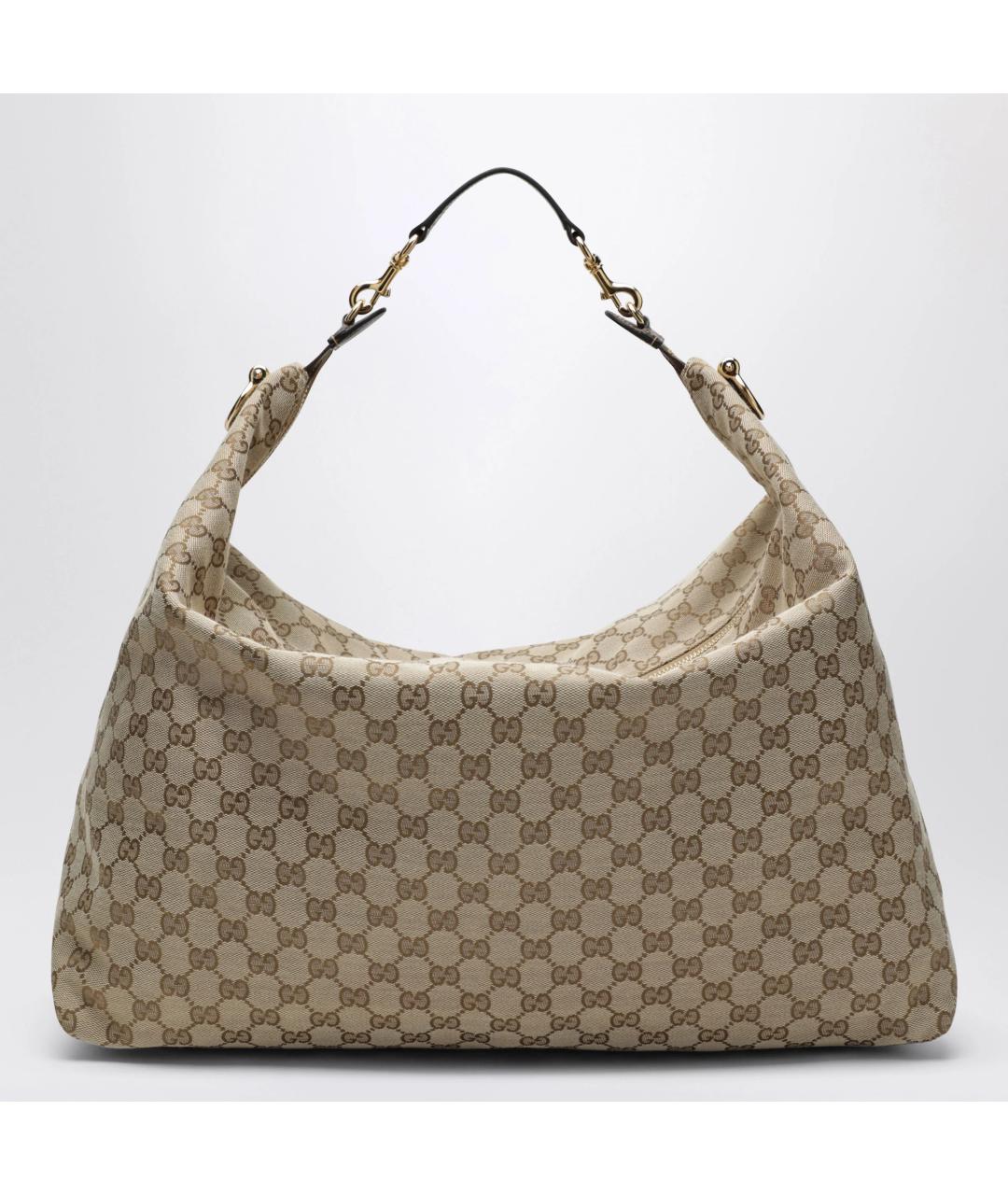 GUCCI Бежевая жаккардовая сумка через плечо, фото 2