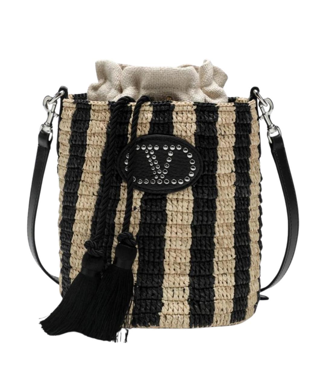 VALENTINO Бежевая пелетеная сумка тоут, фото 1